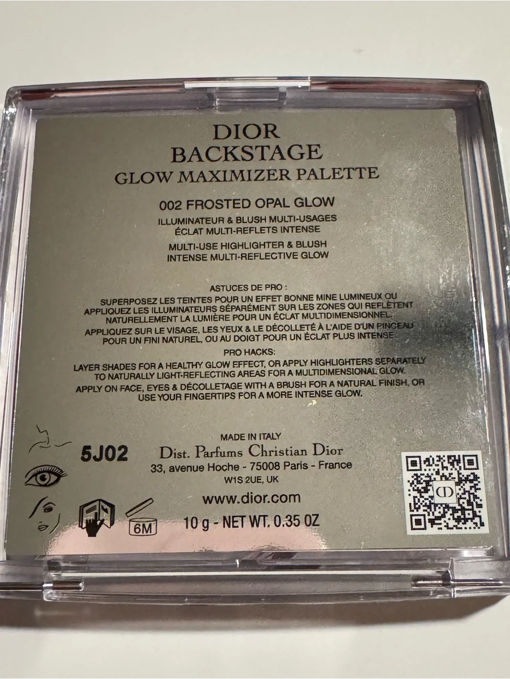 Dior Backstage Glow Maximizer Palette 002 Frosted Opal Glow NEW